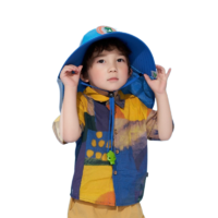 kocotree kk树 儿童防紫外线遮阳帽 卡通贴标款 蓝海恐龙 M