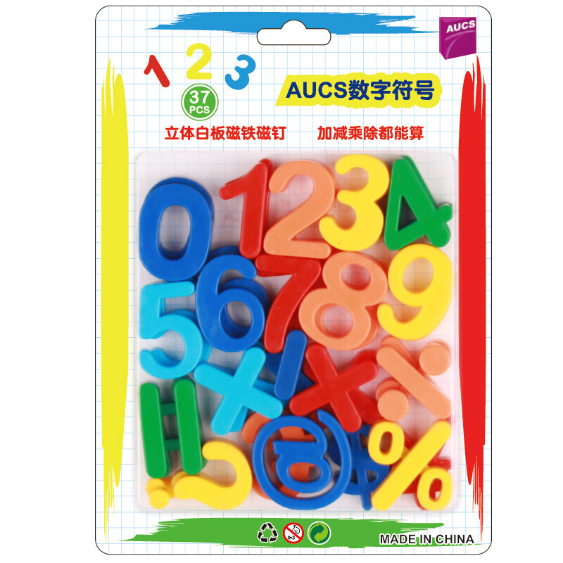 AUCS 傲世 CK005 白板磁铁 数字符号 37个