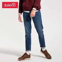 Baleno 班尼路 牛仔裤男秋季新款弹力修身长裤时尚弹力直筒裤