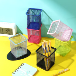 lesayer乐赛尔圆形金属网格笔筒