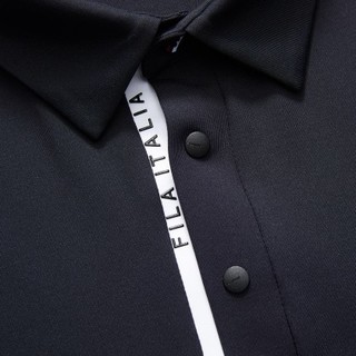 FILA 斐乐 男子POLO衫 A11M115223F-NV 黑色 XL