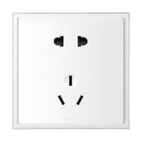 鸿雁 俊雅系列 正五孔插座 白色