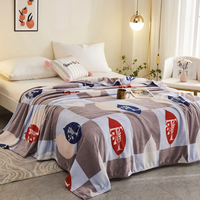 依柏恋 字母叶 珊瑚绒毛毯 灰色 230*250cm