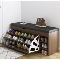 UCU 一体式换鞋凳翻斗鞋柜 原野橡木色 60*30*51cm