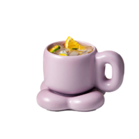 RELEA 物生物 泡泡陶瓷杯杯垫套装 2件套 熏衣仙紫