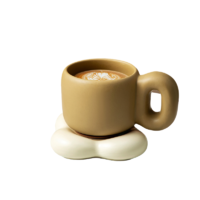 RELEA 物生物 泡泡陶瓷杯杯垫套装 2件套 牛奶咖啡