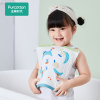 全棉时代 童纱布毛巾洗脸巾华夫格全棉面巾宝宝口水巾超水纯棉不掉毛,1条装 水果萝卜蓝-25x25cm 选择花色