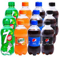 七喜美年达组合300ml*12瓶整箱 柠檬汽水碳酸饮料迷你小瓶装便携夏季饮品 可乐2瓶+美年达2瓶+7喜1瓶