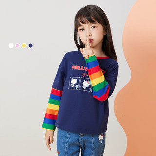 Hello Kitty 凯蒂猫 儿童时尚彩虹T恤