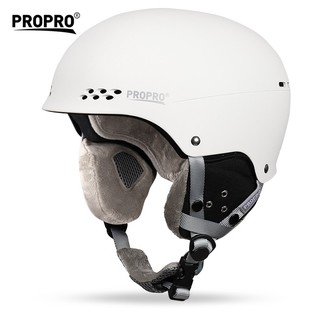 PROPRO 滑雪头盔男女单板双板户外滑雪运动安全雪盔保暖透气轻便滑雪护具装备 白色 M码（建议头围54-58CM）