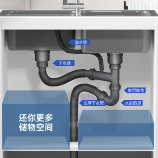 MUVI 沐唯 厨房下水管双槽洗碗洗菜池水槽洗菜盆下水管道防臭排水管配件下水器套装XSG08