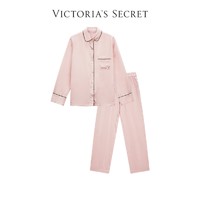维多利亚的秘密 真丝口袋宽松长款睡衣套装 2HMN天使粉-96345 xs