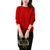 ES 艾格运动 女士圆领针织衫 A0003SGPZZ 红色