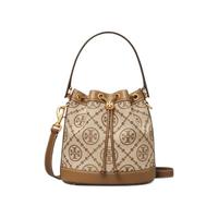 TORY BURCH 汤丽柏琦 T MONOGRAM系列 女士提花水桶包 84336 榛子棕 中号