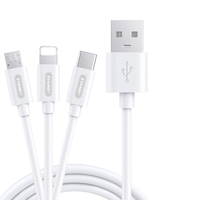 Evand 莺飞度 Type-C/Lightning/Micro-B 30W 数据线 TPE 1.2m 白色