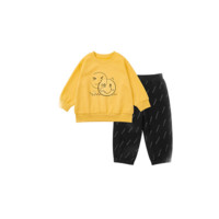 mini balabala 迷你巴拉巴拉 ZA0D041223155-30430 儿童休闲长袖套装 中黄 130cm