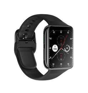 OPPO Watch 2 全智能手表42mm 黑色铝金属表壳 铂黑硅胶表带（eSIM通信、双擎长续航、血氧、心率、GPS）