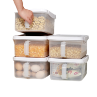 BELO 百露 冰箱收纳盒带把手冷冻整理盒储物盒分类密封保鲜盒厨房塑料用盒子 白色2个装