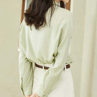 DUIBAI 对白 女士长袖衬衫 CDC006 香草绿 M