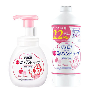 Bioré 碧柔 杀菌消毒儿童洗手液 水果香型 250ml+450ml