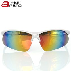 BASTO 邦士度 户外运动眼镜可配近视眼镜框骑车防风镜防风沙护目镜钓鱼眼镜BS107钛银色