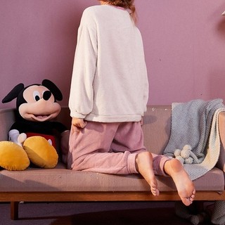GUKOO 果壳 X 迪士尼 女士珊瑚绒睡衣套装 820426123816 胭脂粉 L