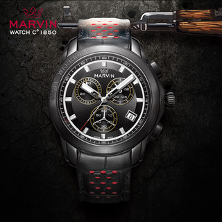 MARVIN 摩纹 瑞士原装进口手表前程系列多功能计时码表户外运动夜光石英男表M028.24.44.85