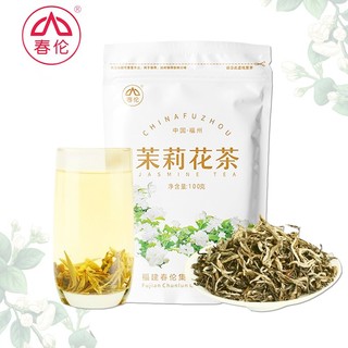 春伦 福州浓香型茉莉花茶叶 2021新茶茉莉绿茶散装花草茶 茉莉花茶小袋装100g