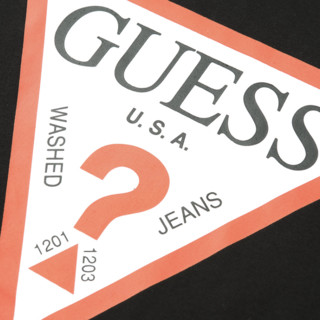 GUESS 盖尔斯 女士圆领短袖T恤 YJ2K9405KBLK 黑色 S