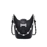 FOXER 金狐狸 女士斜挎水桶包 TM95J8H5L08F 黑色 小号