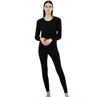 Hodohome 红豆居家 女士秋衣秋裤套装 02-50 黑色 165/90