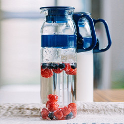 iwaki怡万家玛瑙蓝玻璃冷水壶1300ml