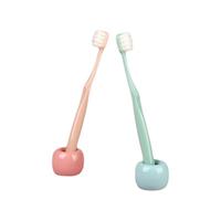 RAOYI 绒感刷毛牙刷 粉绿款 2支