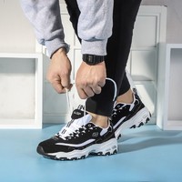 SKECHERS 斯凯奇 男鞋女鞋D'LITES厚底鞋轻便休闲鞋熊猫鞋52675-BKW