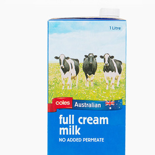 coles 全脂牛奶 1L*12盒*2箱