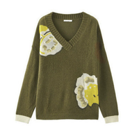 INMAN 茵曼 女士V领针织衫