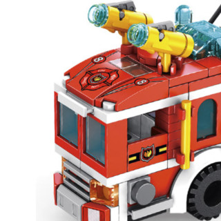 PANLOS BRICKS 潘洛斯 城市消防队伍系列 681009 12合1水炮消防车