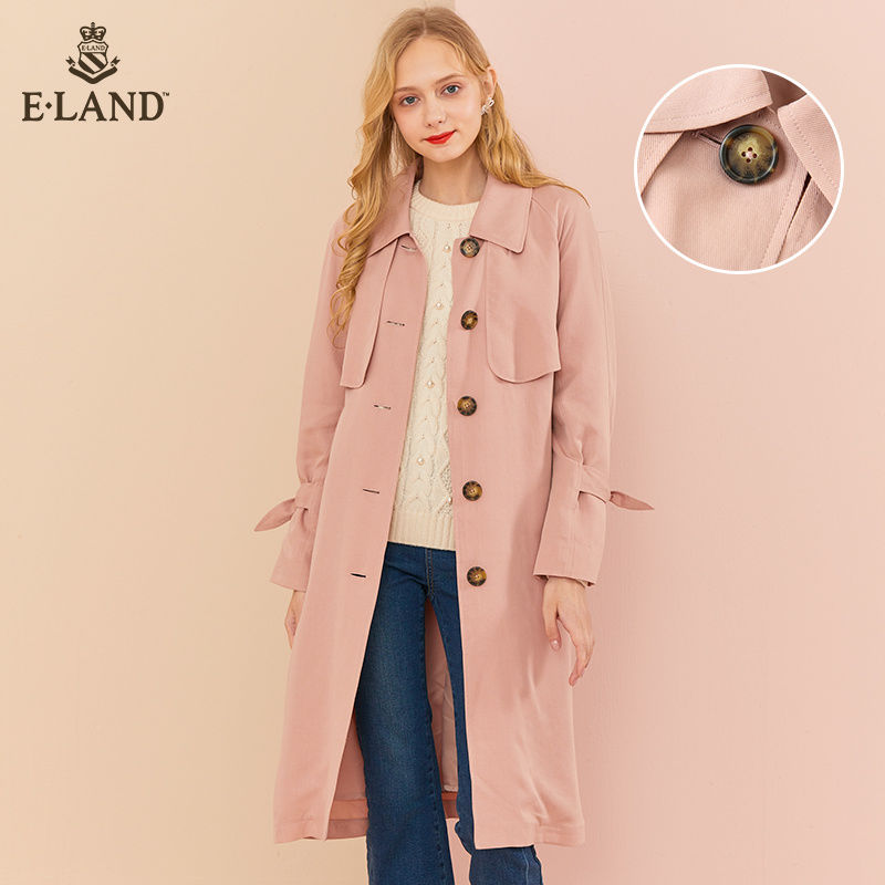 E·LAND 衣恋 女士中长款风衣 EEJT949C1M
