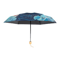 故宫文化 1211721022601 6骨五折晴雨伞 蓝色