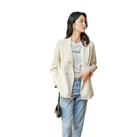 DUIBAI 对白 女士小西装 BDX007 奶昔白 XL