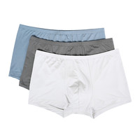 AIMER MEN 爱慕先生 男士平角内裤套装 NS23C211 3条装(浅灰+深灰+灰蓝) 170