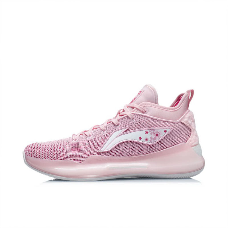 li-ning/李宁 宁驭帅1342樱花粉香草薰衣草百纳减震防滑低帮篮球鞋