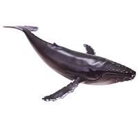 RECUR 动物玩具蓝鲸模型男孩女孩海洋世界早教认知海豚白鲸虎鲸仿真动物软胶玩具儿童玩具模型 座头鲸（RC16098S）