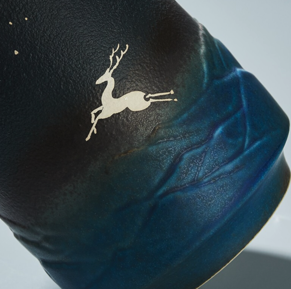 容山堂 星蓝系列 陶瓷马克杯 310ml 月光鹿
