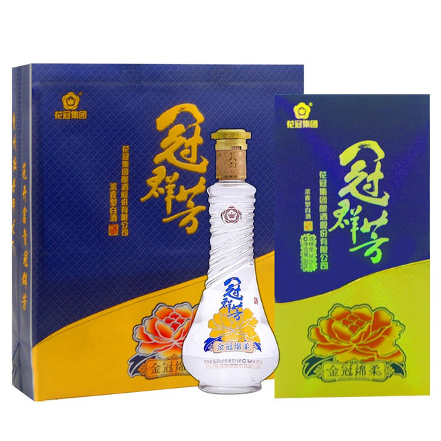 HUAGUAN 花冠 白酒 冠群芳酒 金冠绵柔 36.9度 480ml 单瓶装 浓香型白酒