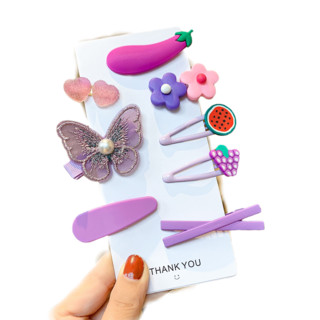 娃们 T384 女童发夹 紫色蝴蝶