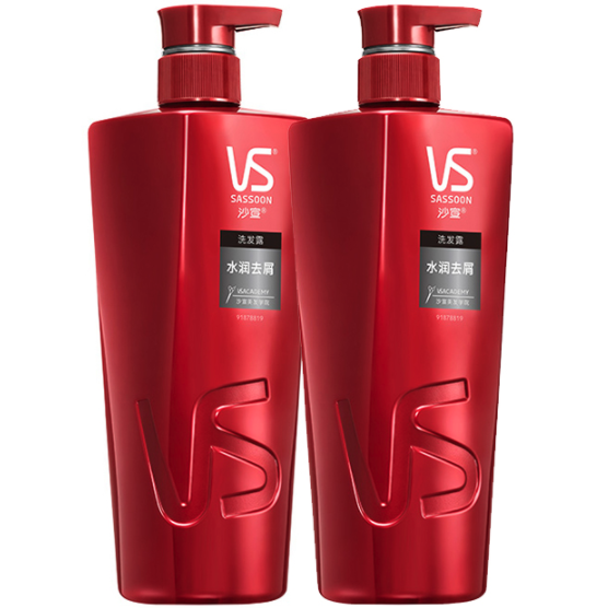 PLUS会员：VS 沙宣 水润去屑洗发露 500ml*2