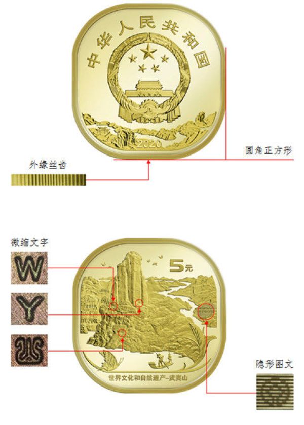 2020年武夷山泰山五元普通纪念币单枚
