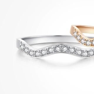 CRD 克徕帝 传承系列 Q00613 女士水波18K白金钻石戒指