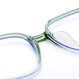 潮库 3022 渐变绿金TR90合金眼镜框+1.61折射率 防蓝光镜片